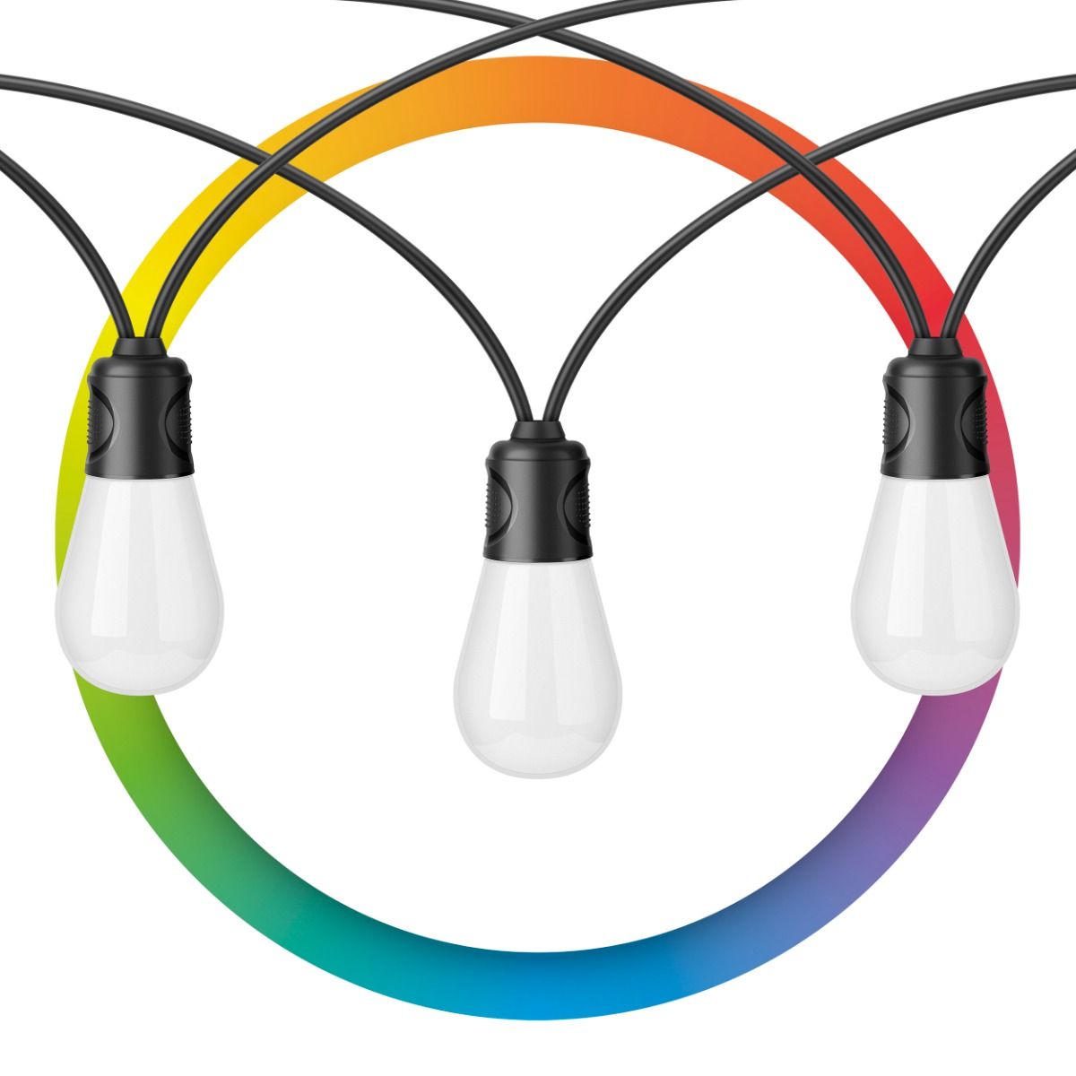 Serie LED Wi-Fi* multicolor RGB+W de 12 focos para exterior / SHOME-1270