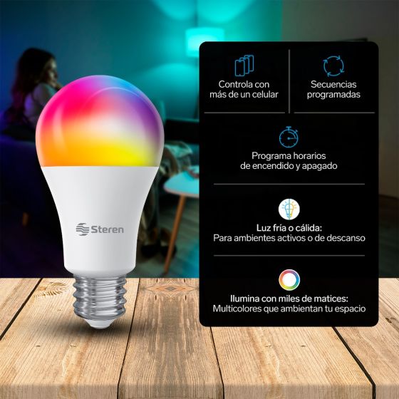 Foco LED Wi-Fi RGB+W multicolor de 10 W / SHOME-120