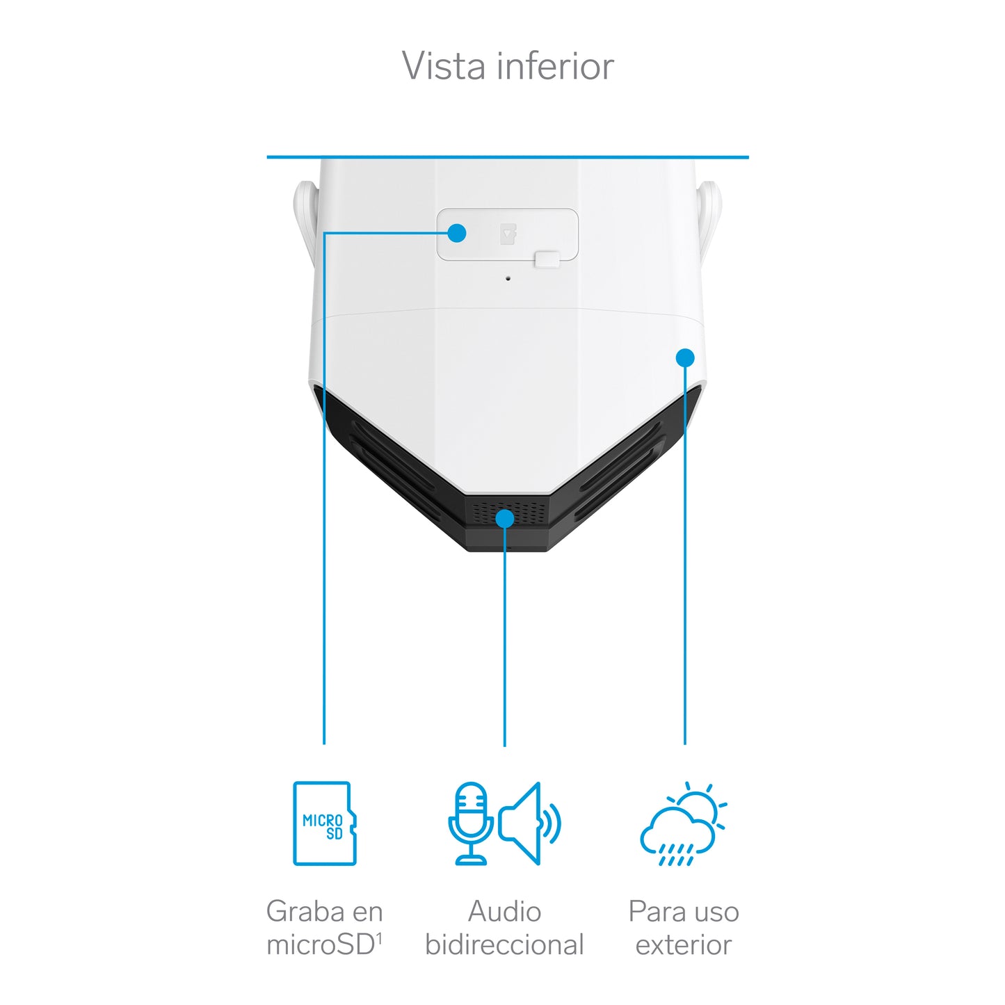 Cámara de seguridad Wi-Fi* / Ethernet panorámica 180° de doble lente 2 Mpx + 2 Mpx fija, para exterior / CCTV-236