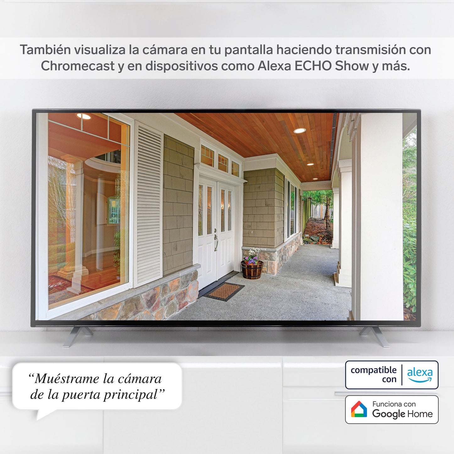 Cámara de seguridad Wi-Fi* / Ethernet panorámica 180° de doble lente 2 Mpx + 2 Mpx fija, para exterior / CCTV-236
