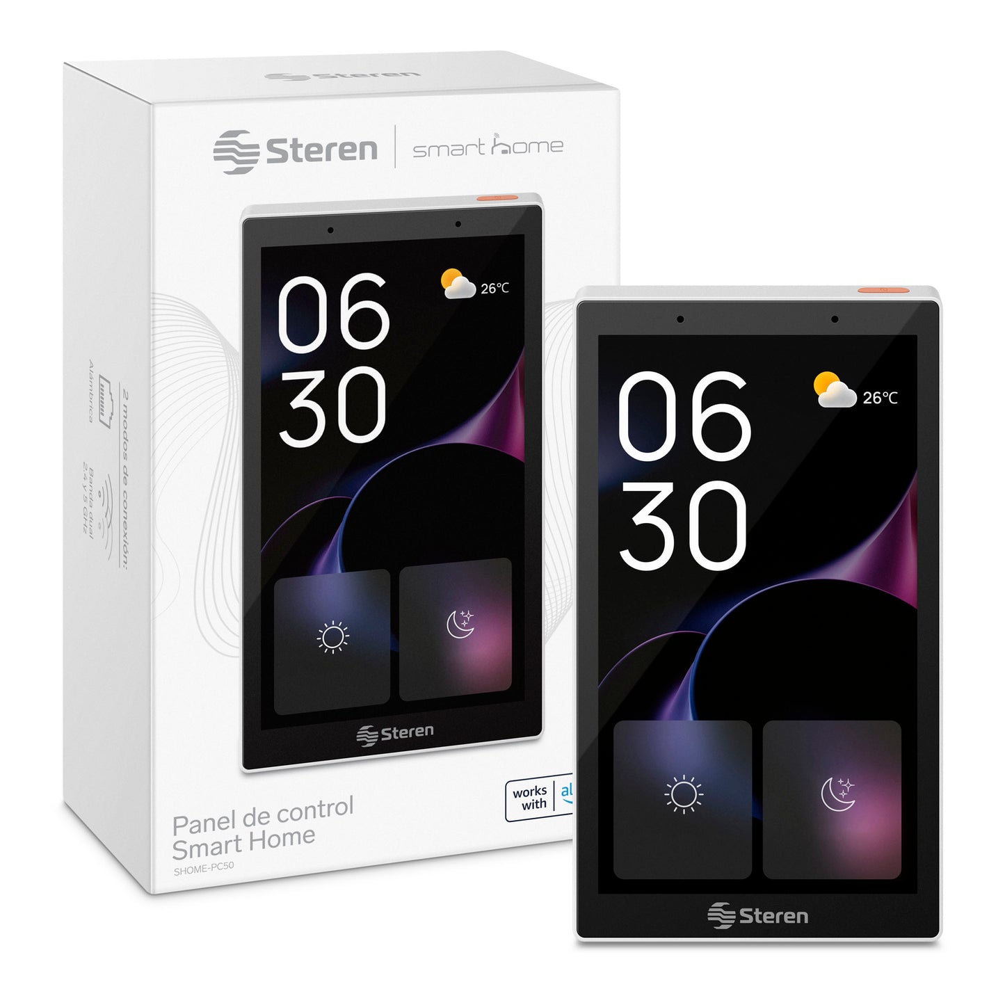 Panel inteligente con apagador doble, compatible con Alexa /  SHOME-PC50