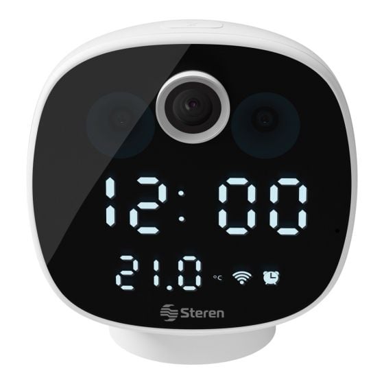 Cámara de seguridad Wi-Fi* 2 Mpx robotizada con reloj digital, para escritorio / CCTV-214