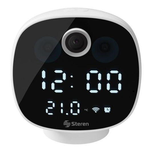 Cámara de seguridad Wi-Fi* 2 Mpx robotizada con reloj digital, para escritorio / CCTV-214