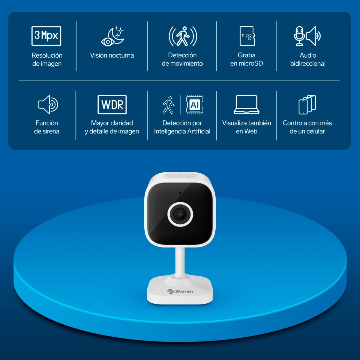 Cámara de seguridad Wi-Fi* 3 Mpx fija / CCTV-203
