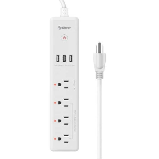 Multicontacto Wi-Fi* de 4 salidas horizontales y triple cargador USB / SHOME-300