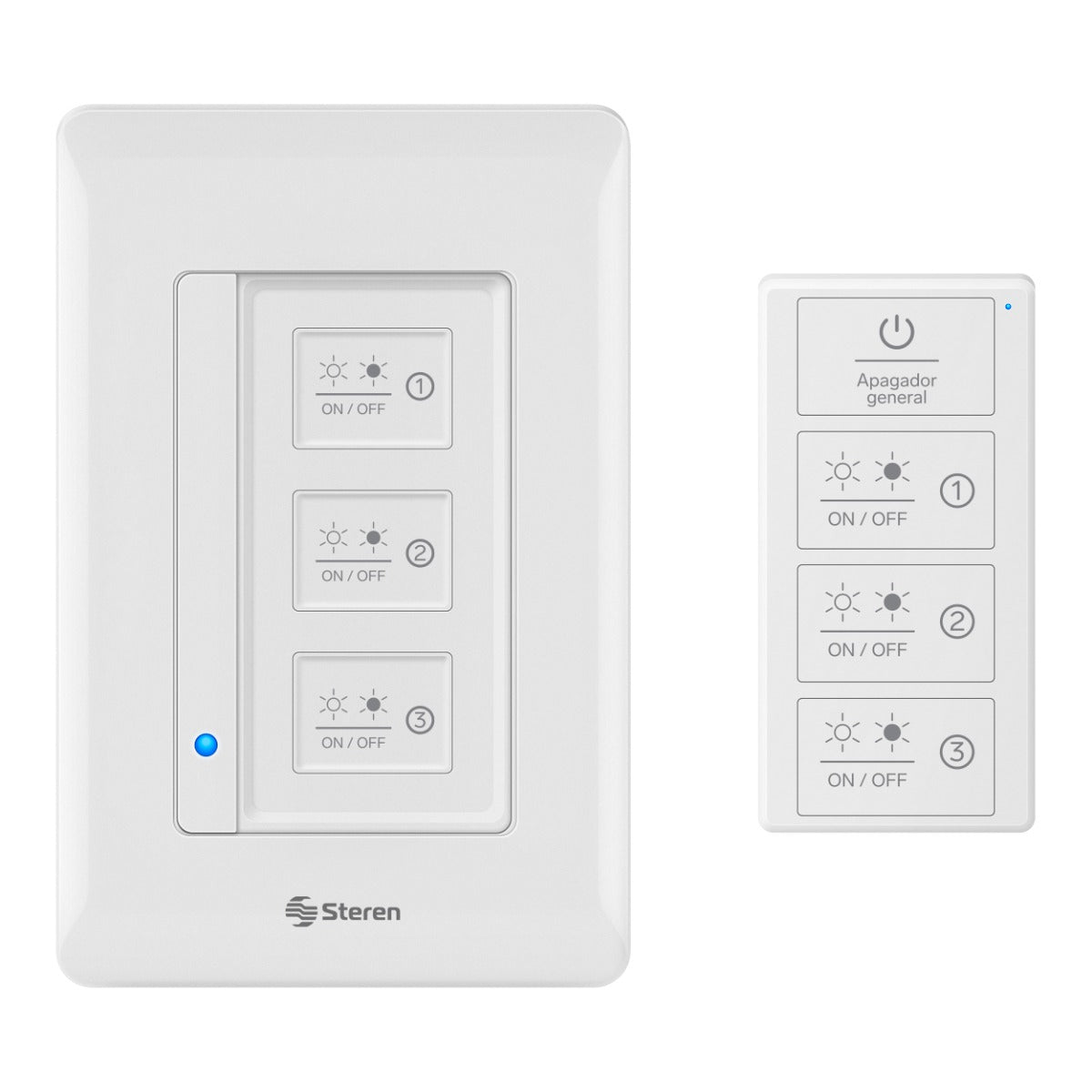 Apagador Wi-Fi* triple con control remoto / SHOME-114
