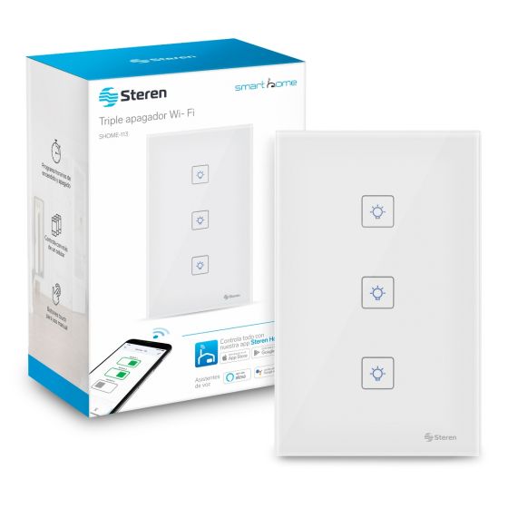 Apagador Wi-Fi* touch triple / SHOME-113