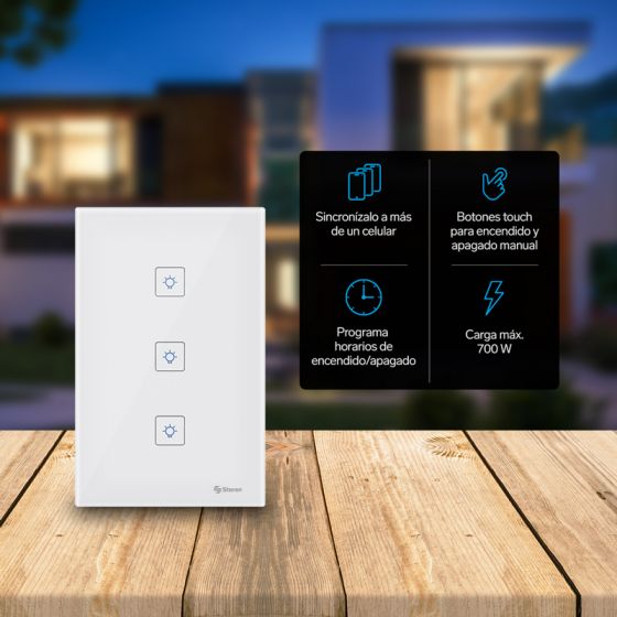 Apagador Wi-Fi* touch triple / SHOME-113