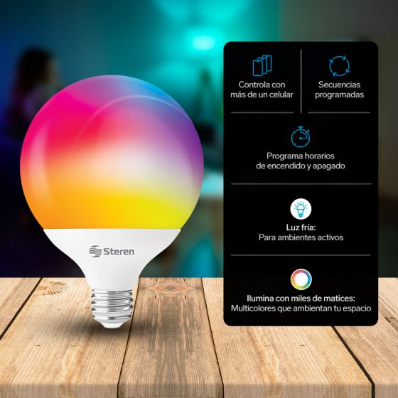 Foco LED Wi-Fi multicolor, 15 W / SHOME-122