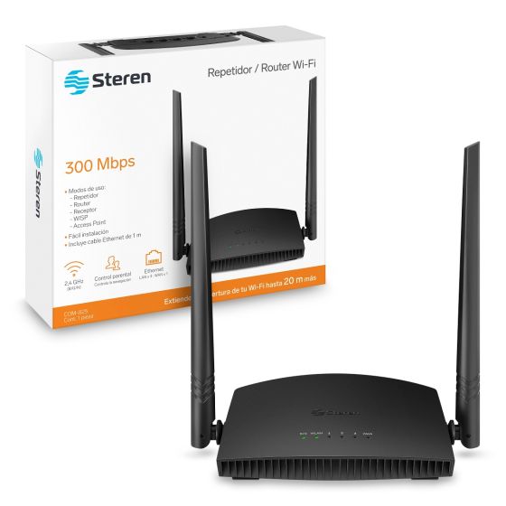 Repetidor / Router Wi-Fi, 2,4 GHz (B/G/N), hasta 20 m de cobertura / COM-825